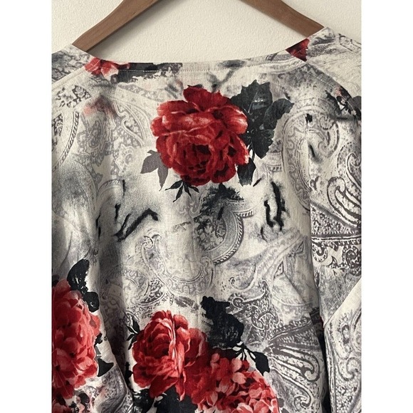 Terracotta Womens Floral Button Kimono Boho Tunic Linen Viscose Size 4 Shirt - Picture 8 of 13